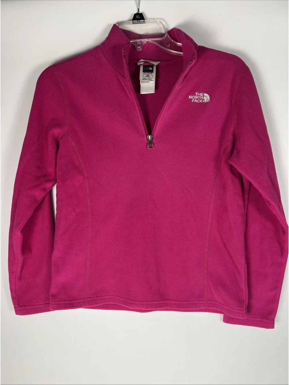 Northface Girls/Youth Pink Fleece 3/4 Zip Pullover Jacket Size Large 14-16